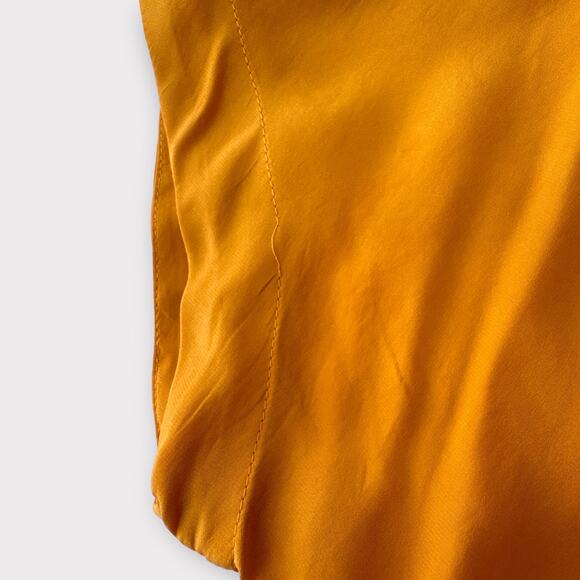 Banana Republic Braided Front Silk Tunic Dress, Size S, Yellow Orange - Picture 9 of 10